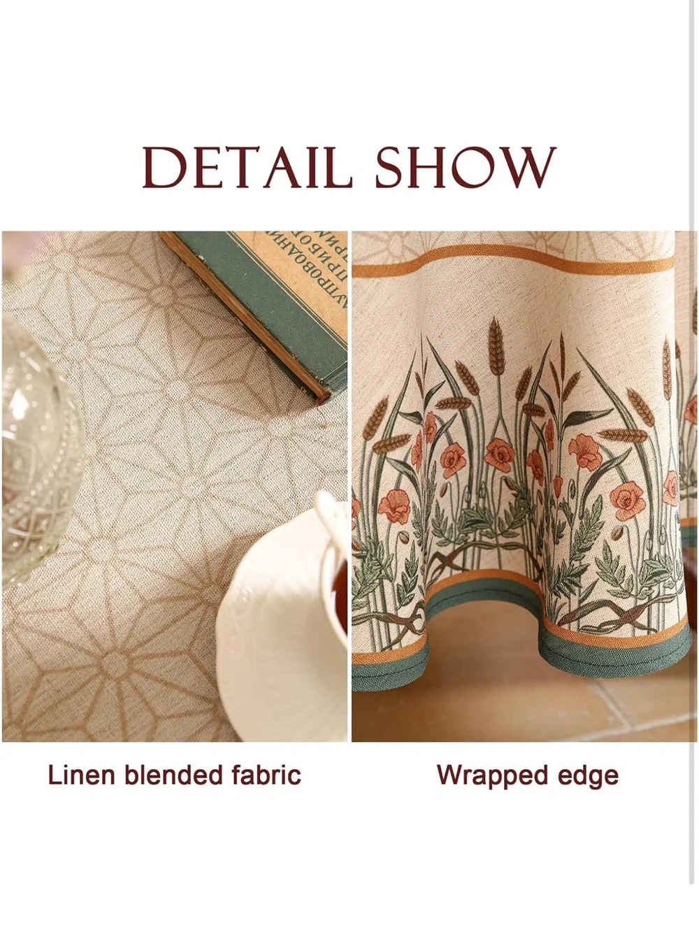NEW patdrea Vintage French Linen Tablecloth, 55